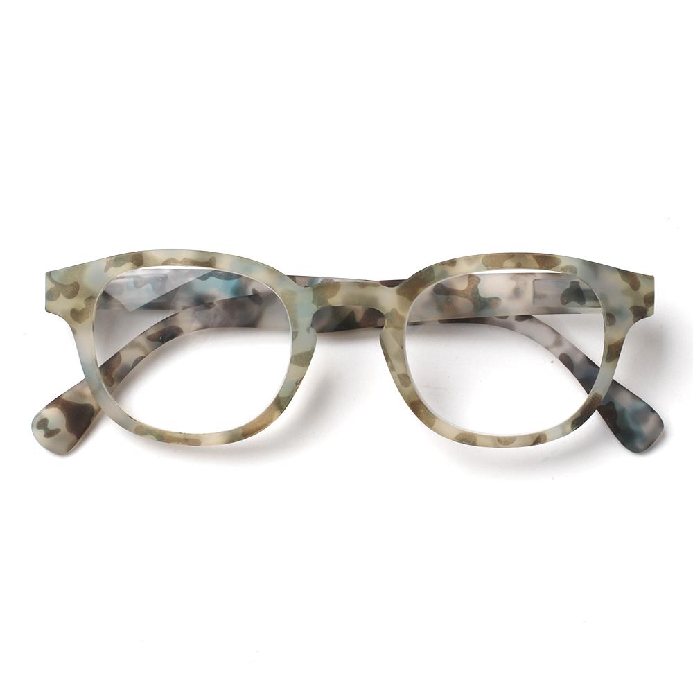 Turzing Round Shape Reading Glasses Ladies Reading Glasses Spring Hinge Reader Glasses for Women Glasses with Pattern Print 1.5