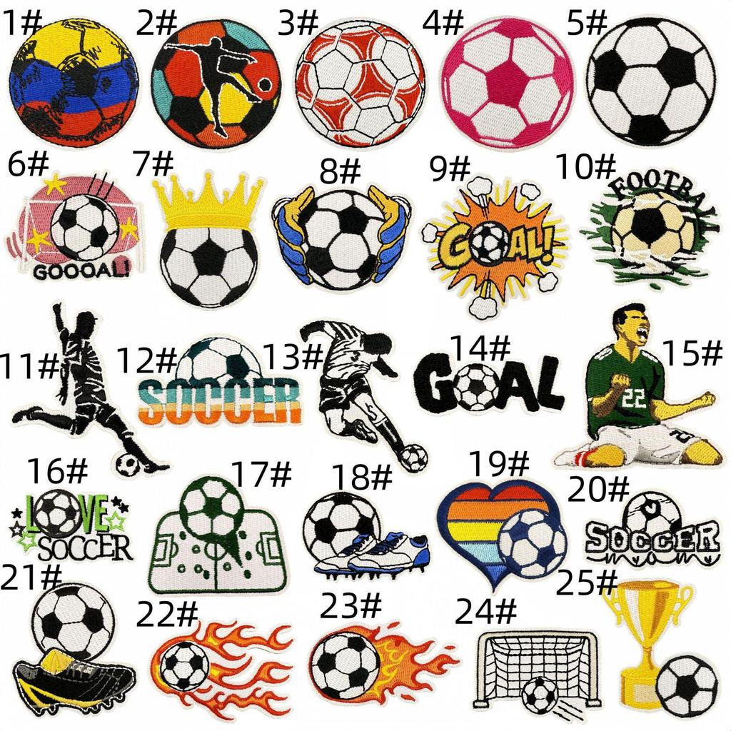 Colorful Cartoon Football Embroidery Iron-on Patch Badge for Clothing