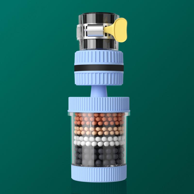 Universal 6-Layer Rotatable Faucet Filter: Detachable, Washable, Anti-Splash for Kitchen & Shower.