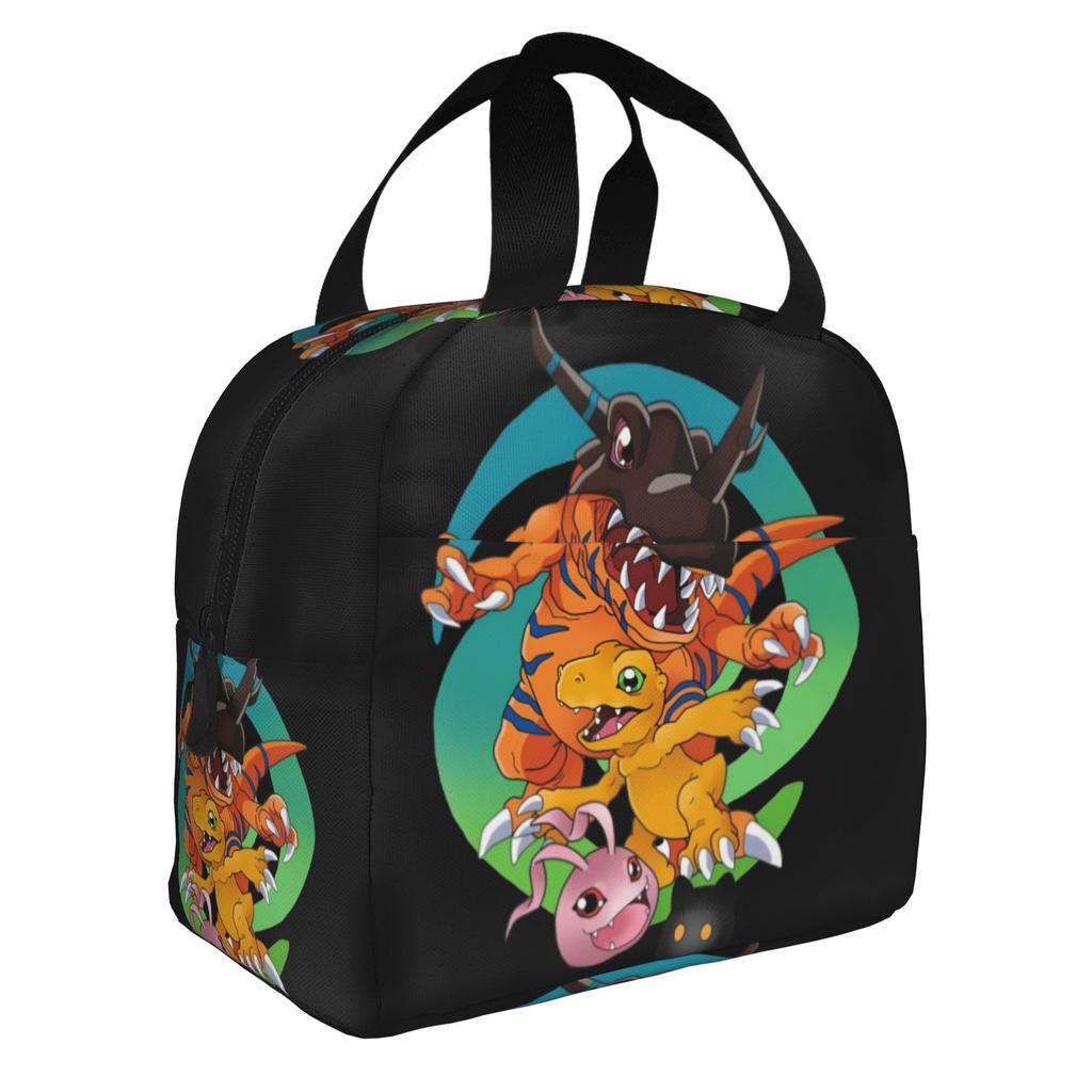 Custom D-Digimons Lunch Bag Men Women Cooler Warm Insulated Lunch Boxes for School