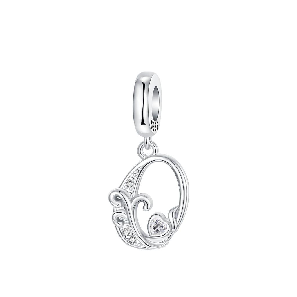 Originale DIY A-Z Alphabet Anhänger Perle Kupfer Eingelegter Zirkon Liebesbriefe Dangle Schmuck Geschenk Passend für Armreif