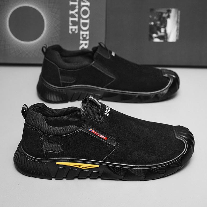 İlkbahar ve sonbahar iş güvenliği ayakkabıları erkek çeliksiz baotou yumuşak tabanlı ayakkabılar tek pedal şantiye aşınmaya dayanıklı iş ayakkabıları gündelik çok yönlü
