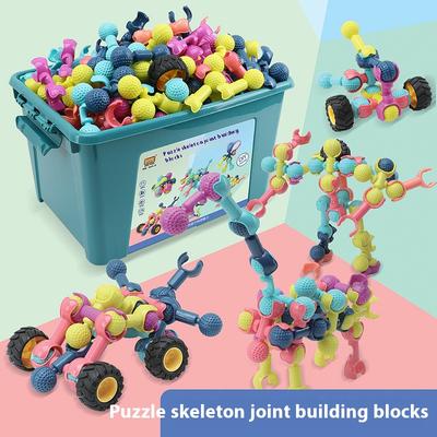 Vielseitige Struktur DIY Spleißmodell Bausteine Spielzeug Kunststoff Montage Spielzeug Kinder Frühe Lernspielzeuge Baustein Requisiten
