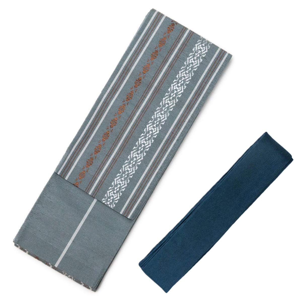 

Square Obi Made in Pure Authentic Chikuzen Hakata Presentation Square Obi Waist 2 Piece Set Waist Silver [KYOETSU] Set, Japan, Silk, Ori, Pattern, +