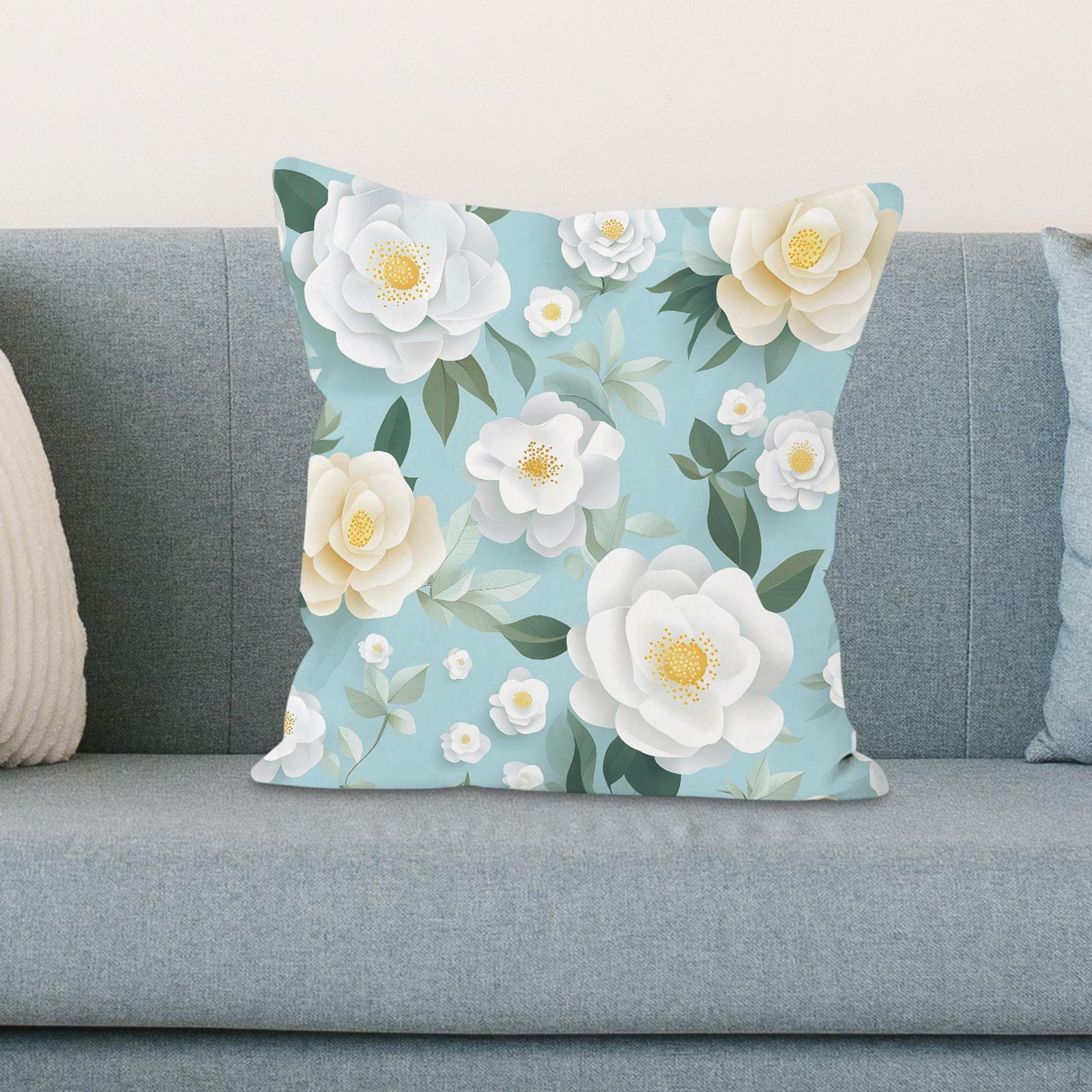 

Декоративная наволочка с цветочным узором для дивана и дома Green White