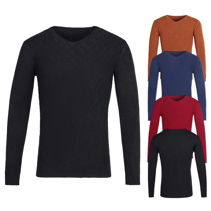 Men's Korean Style Slim Fit V-neck Autumn/Winter Sweater Knit Pullover