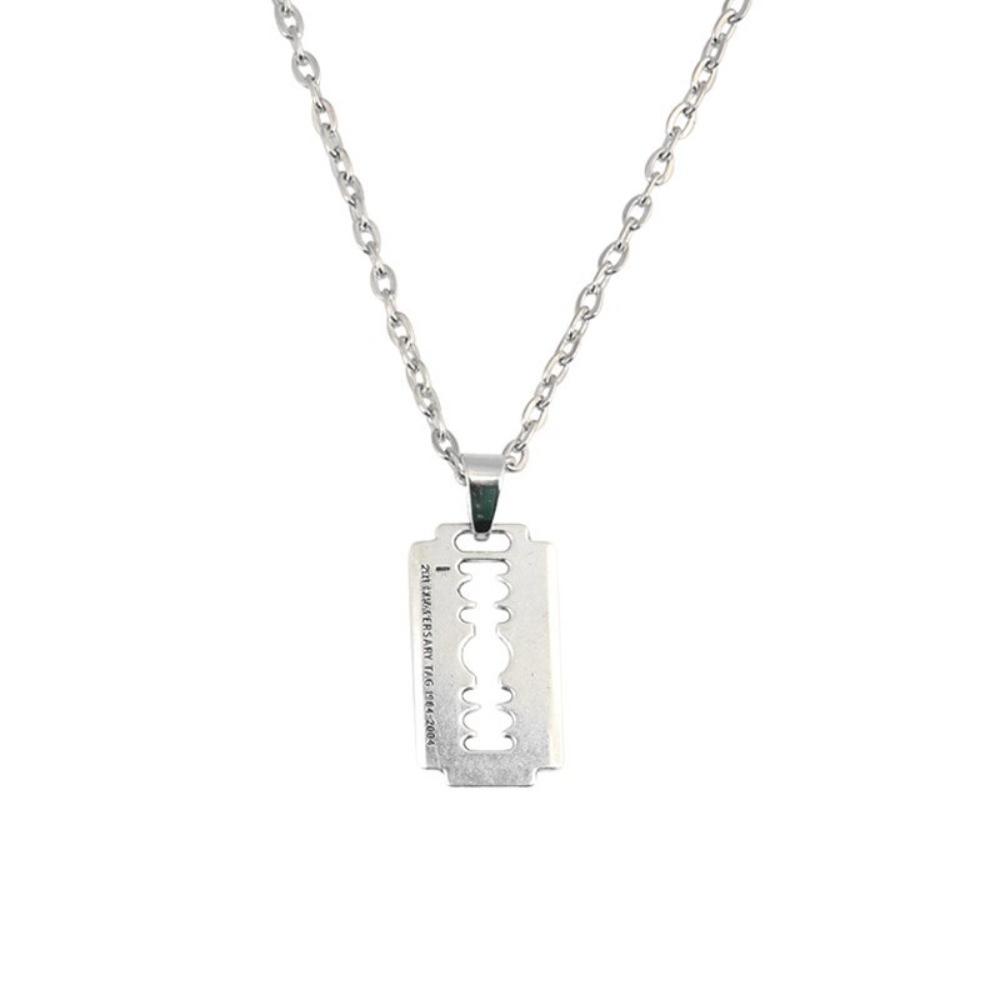 Retro Exquisite Silber Farbe Geometrie Rasierklinge Anhänger Halskette für Damen Herren Persönlichkeit Punk Halskette Schmuck Geschenke