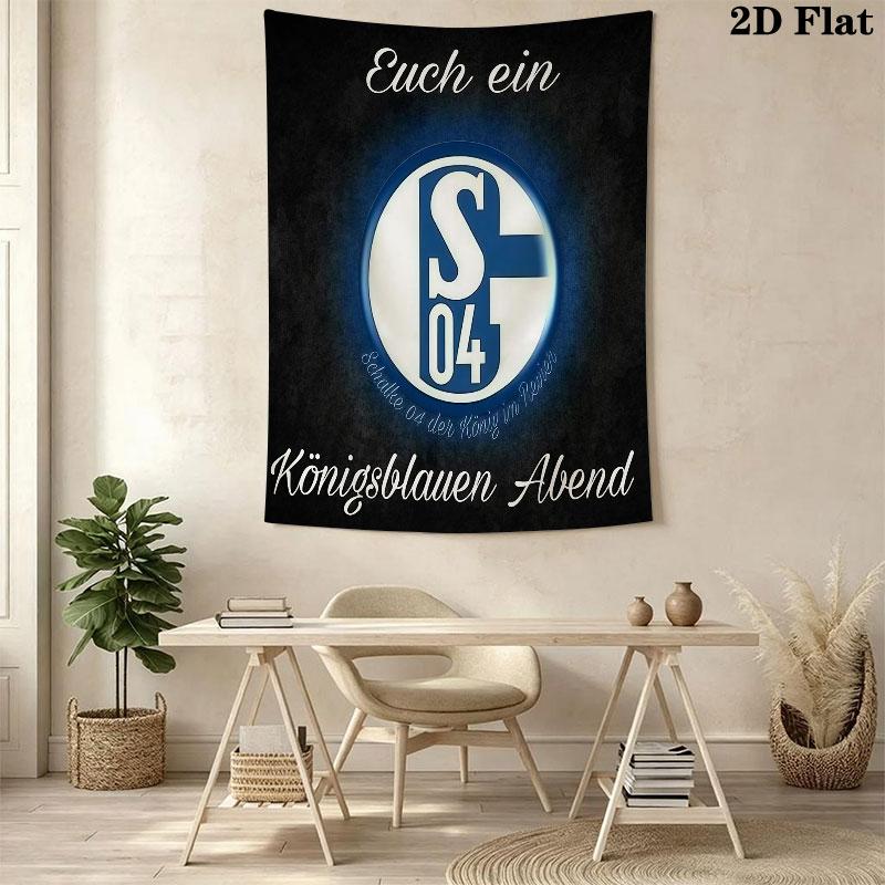 FC Schalke 04 logo  Wall Hanging Printed Fabric Blanket Decorative Tapestries for Bedroom Living Room Home Decor