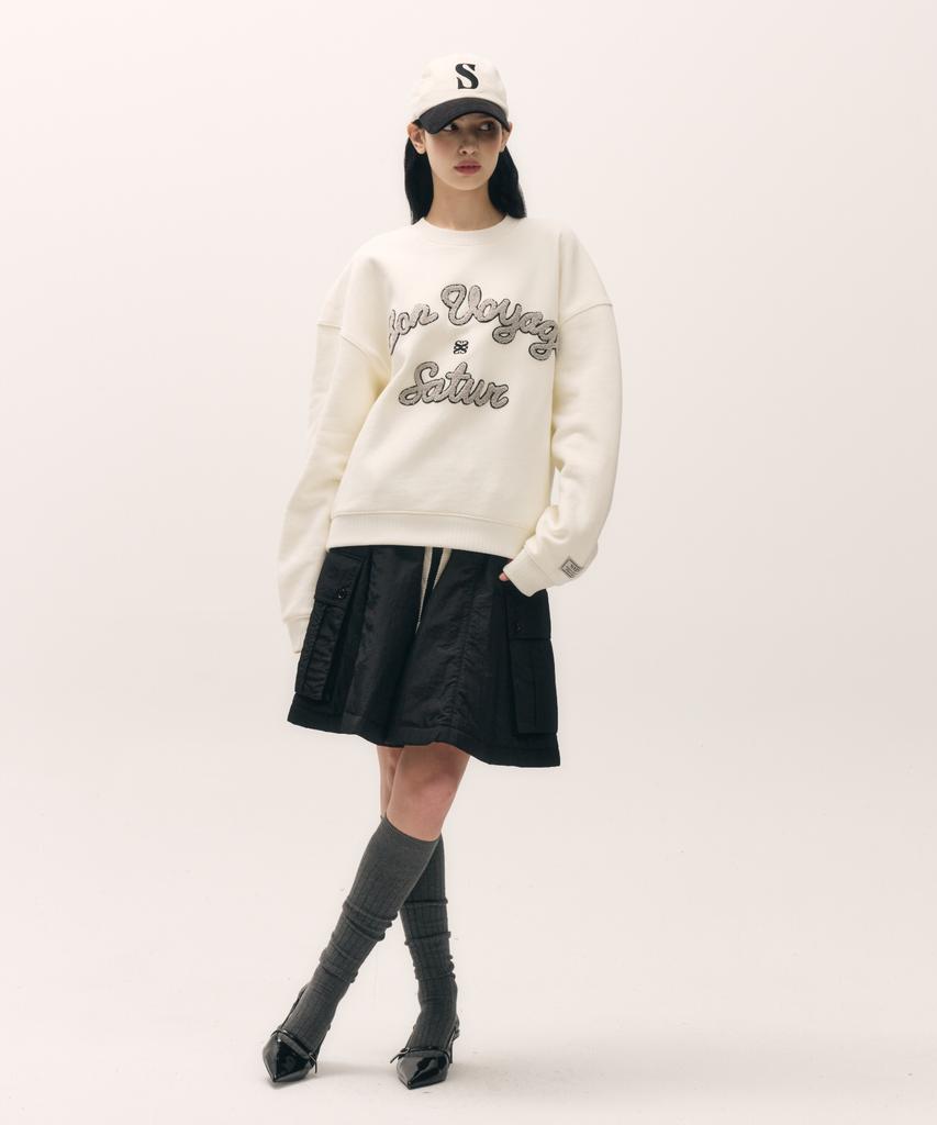 Seteo Bon Voyage Boucle Brushed Sweatshirt Cream