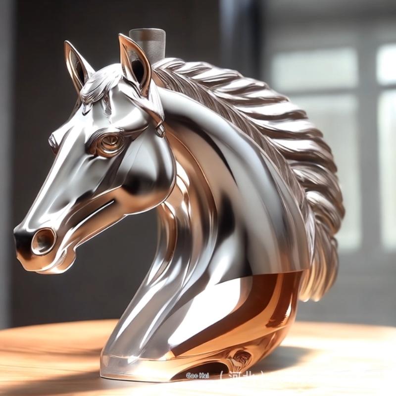 Sticlă de Whiskey Decantor de Sticlă în Formă de Cap de Cal Gravat Pentru Whiskey Bourbon Brandy Sticlă Unică de Lichior Cadou Pentru Iubitorii de Whiskey