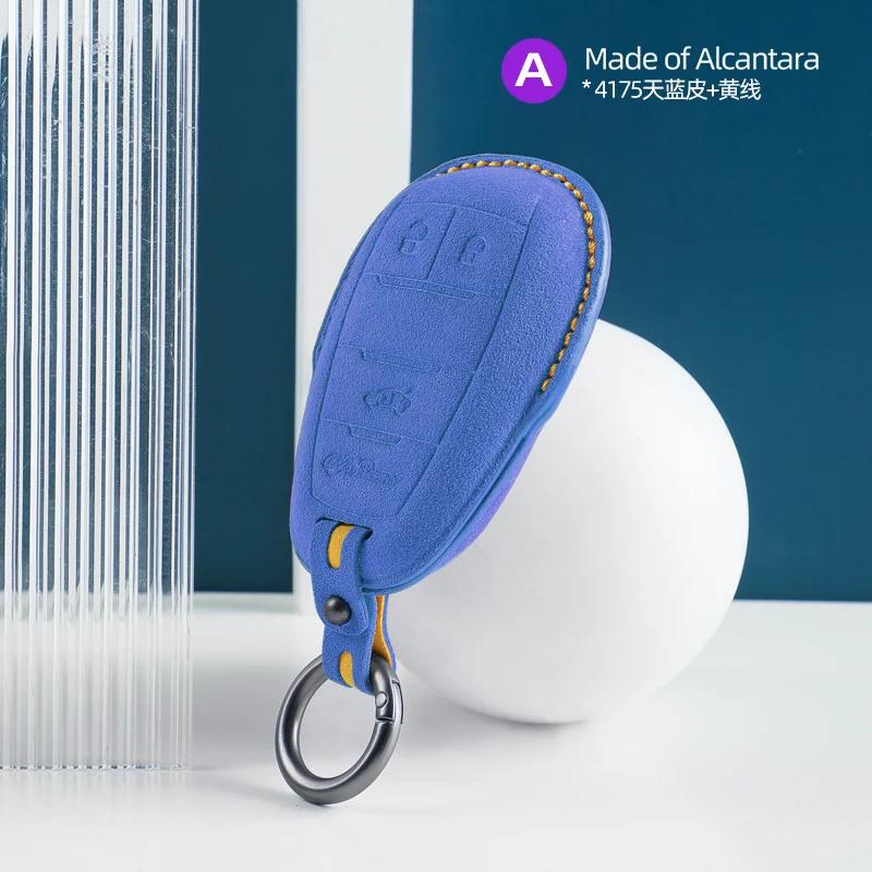 Interior Mouldings Alcantara Car Key Case Cover Shell For Alfa Romeo Giulia Stelvio Mito Giulietta Brera 4C 159 GTA 147 156 Mito