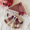 Rakulifey Obitsu 11 Clothes, Cute Dress, with Triangle Scarf, Ob11 Size Outfit, Birthday Present, 2-piece Set