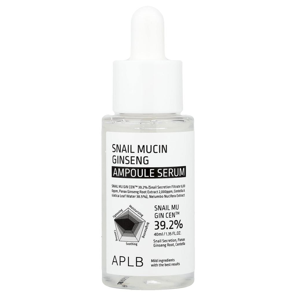 APLB Snail Mucin Ginseng Ampoule Serum, 40ml (1.35 fl oz)