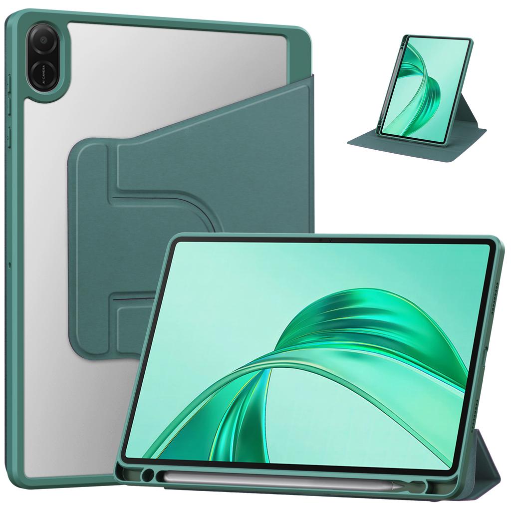 For Honor Pad X8a Case 360 Degree Rotary Stand PU Leather+Acrylic Tablet Cover (Without Keyboard)