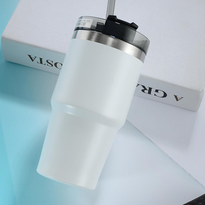 Car Cup, Double-layer Straw Cup, Vacuum Outdoor Car Cup, Thermal Insulation, Cold Insulation, Coffee Cup, Beautiful Appearance