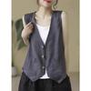 Women's Summer Thin Cotton And Linen Vest Jacket