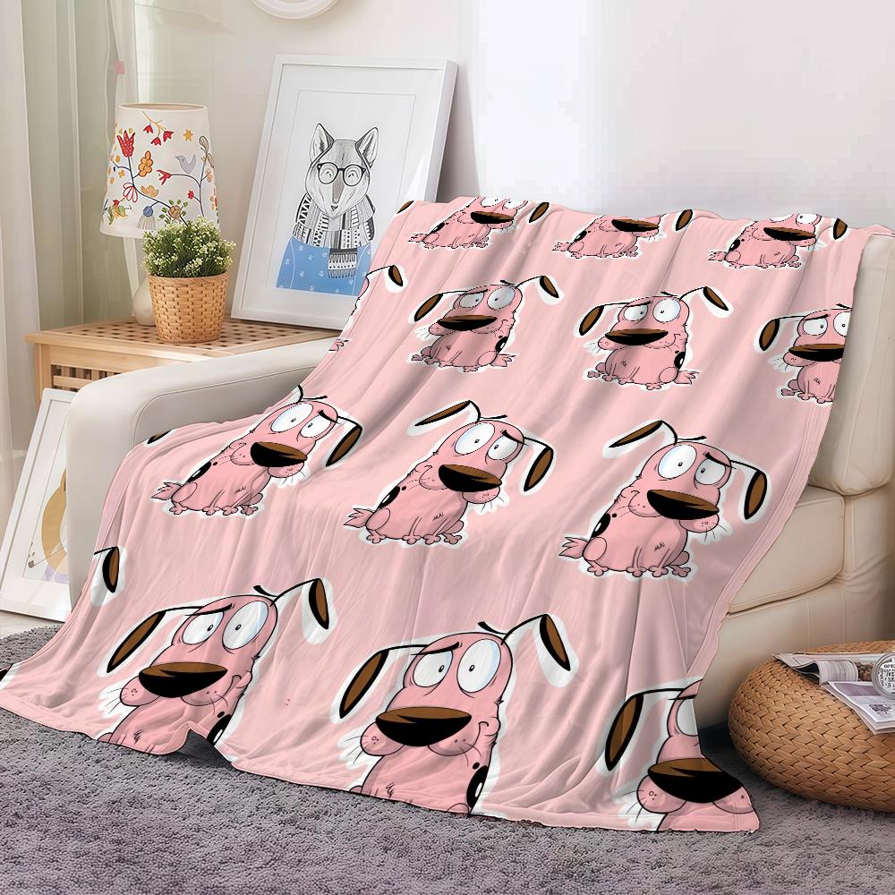 Coperta Cartoon C-Courage the C-Cowardly D-Dog Morbida e Delicata sulla Pelle per Divano Letto Pisolino Copriletto Piumone per Tutte le Stagioni