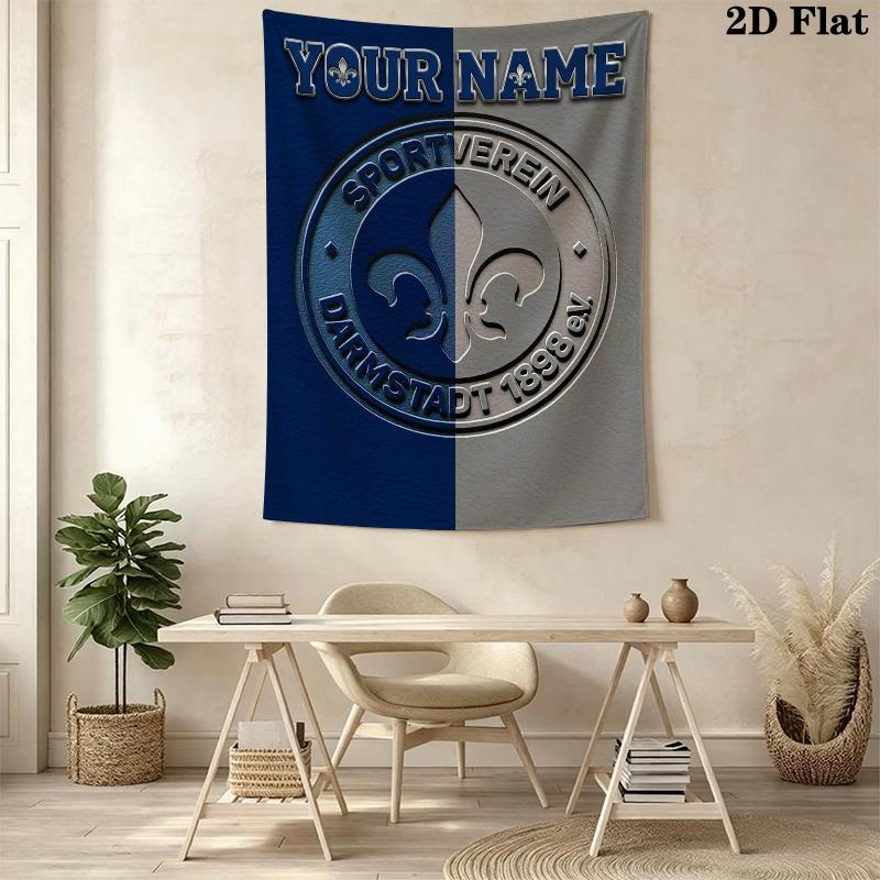 Custom Name SV Darmstadt 98 Wall Tapestry Aesthetic Wall Hanging Printed Fabric Blanket Decorative Tapestries for Bedroom Living Room Home Decor