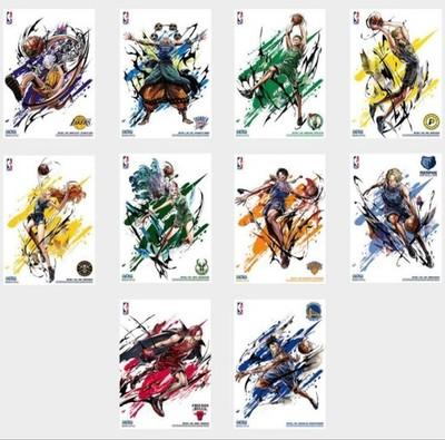 ONE PIECE x NBA Mini Poster Set 10 Sheets Limited Japan Official PSL