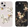 Flower and Bird Chinese Style TPU Soft Phone Case for iPhone 14 Pro Max 13 Mini 12 12Pro 11 XR X XS Max 15