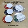 4 pièces Autocollants pour Surface Courbe 56/60/65/70/75/80mm Autocollants de Cache-Moyeux de Roues de Voiture pour Accessoires d'Autocollants de Cache-Moyeux Central BBS