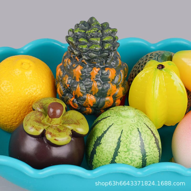 Mini Simulation Play House Fruit Plate Watermelon Banana Pineapple Mango Strawberry Living Room Ornament Children'S Toys
