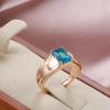 Dámský prsten Kinel Blue Square Zirkon Rose Gold Barva
