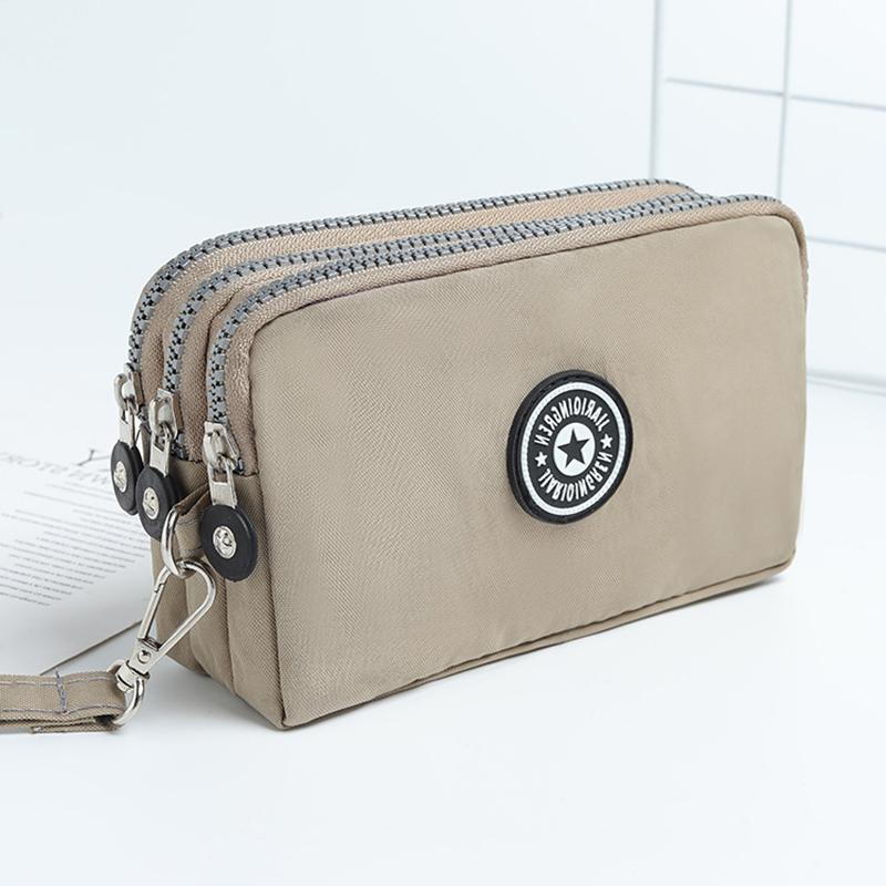 

2024 Новый кошелек для монет, женский маленький кошелек, стиральная машина, тканевый кошелек от морщин, кошелек для телефона, три молнии, портативная косметичка, сумки хаки