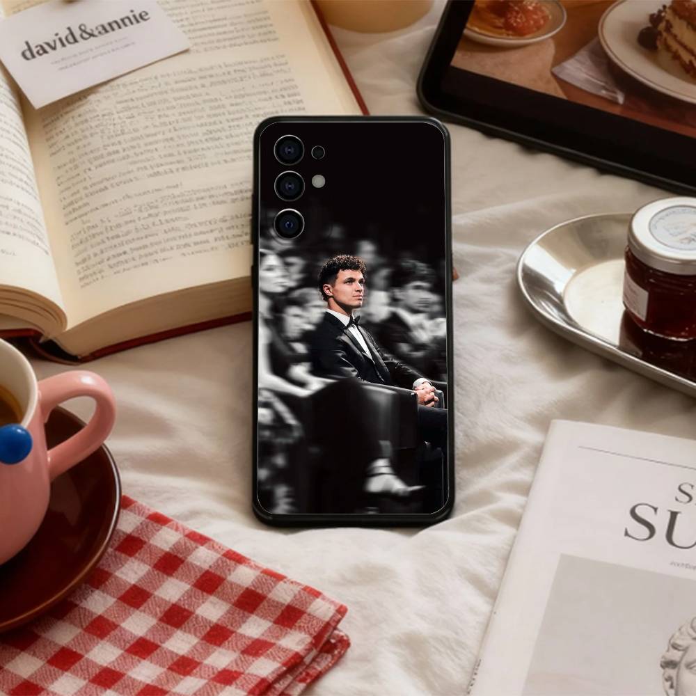 

R-Race driver L-Lando Norris Phone Case For Samsung S 25,24,23,22,30,21,10,9,Ultra,Plus,Lite,FE,4,5 G Soft Black Case Samsung S21fe