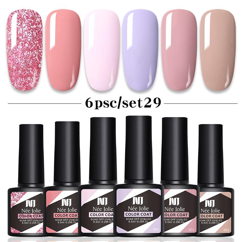 6-Color Nail Polish Glue Set, Popular Color Nail Glue, Phototherapy Nail Polish Glue Can Be Matched Arbitrarily.