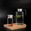 Transparent Stripe Pitcher with Lid Water Bottle Juice Container Water Jug  Beverage