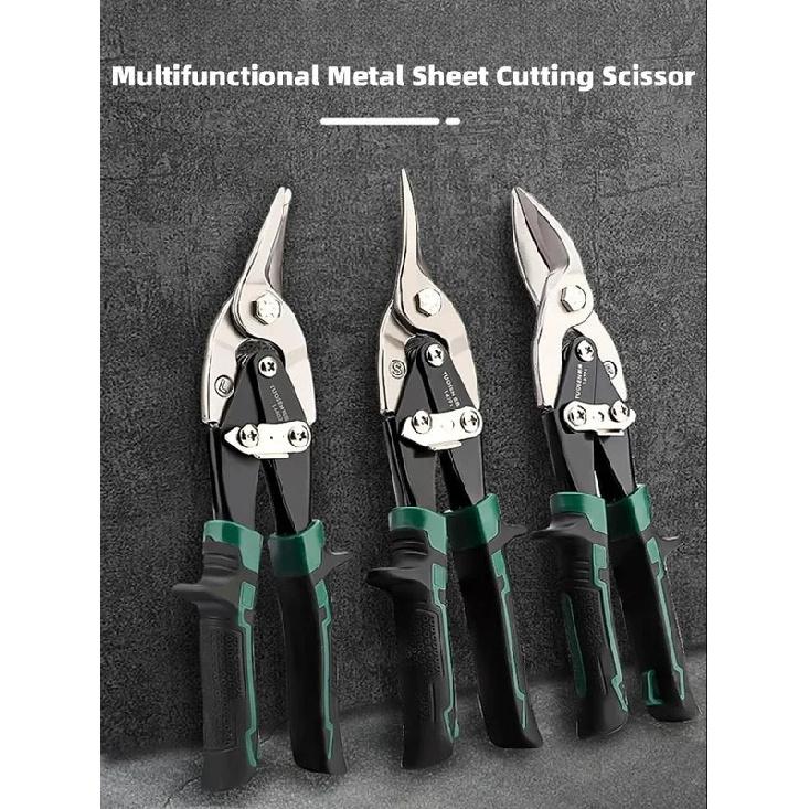 10 Inch Industrial Tin Snips, Cuts Stainless Steel Sheet Metal, Galvanized Iron with Compound Leverage for Heavy Duty Work