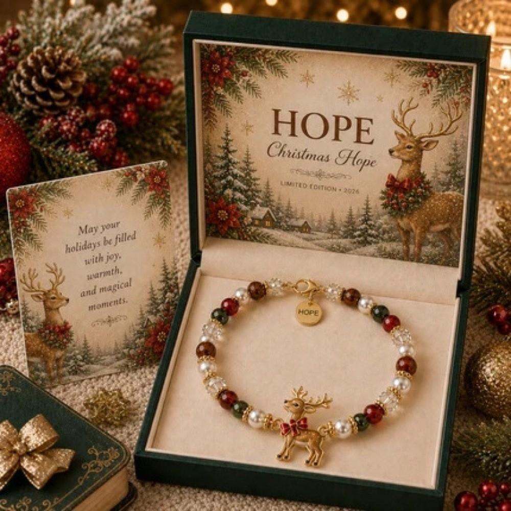 Santa Claus Crystal Beaded Bracelet Snowman Women Bangle Christmas Bracelets Party Favor