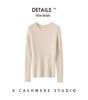 Premium 100% Cashmere Women's Short Round Neck Sweater, Perfect for Autumn/Winter and Crafted with Consinee Yarn