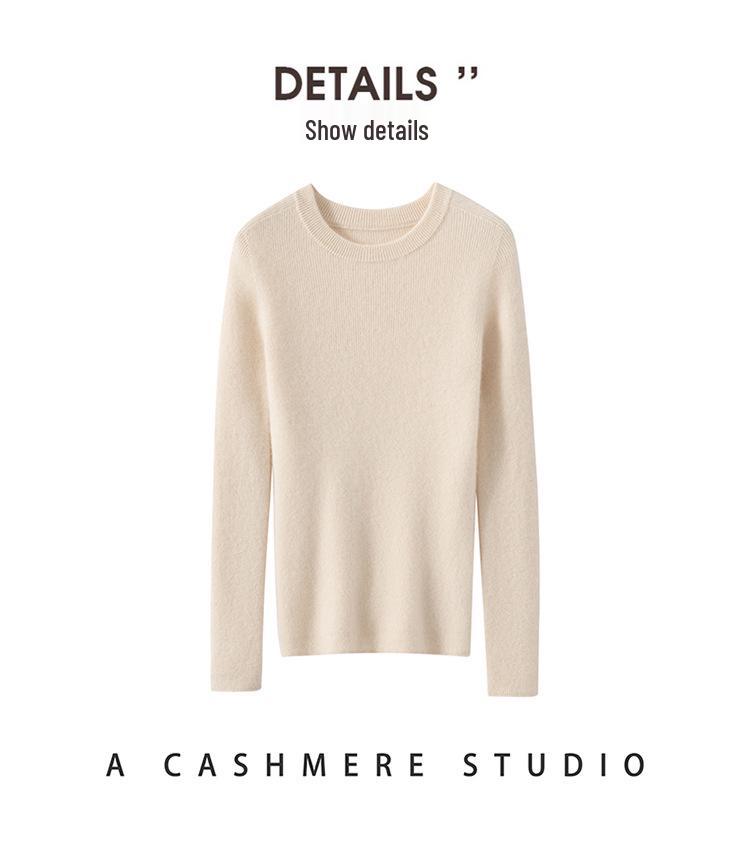 Premium 100% Cashmere Women's Short Round Neck Sweater, Perfect for Autumn/Winter and Crafted with Consinee Yarn
