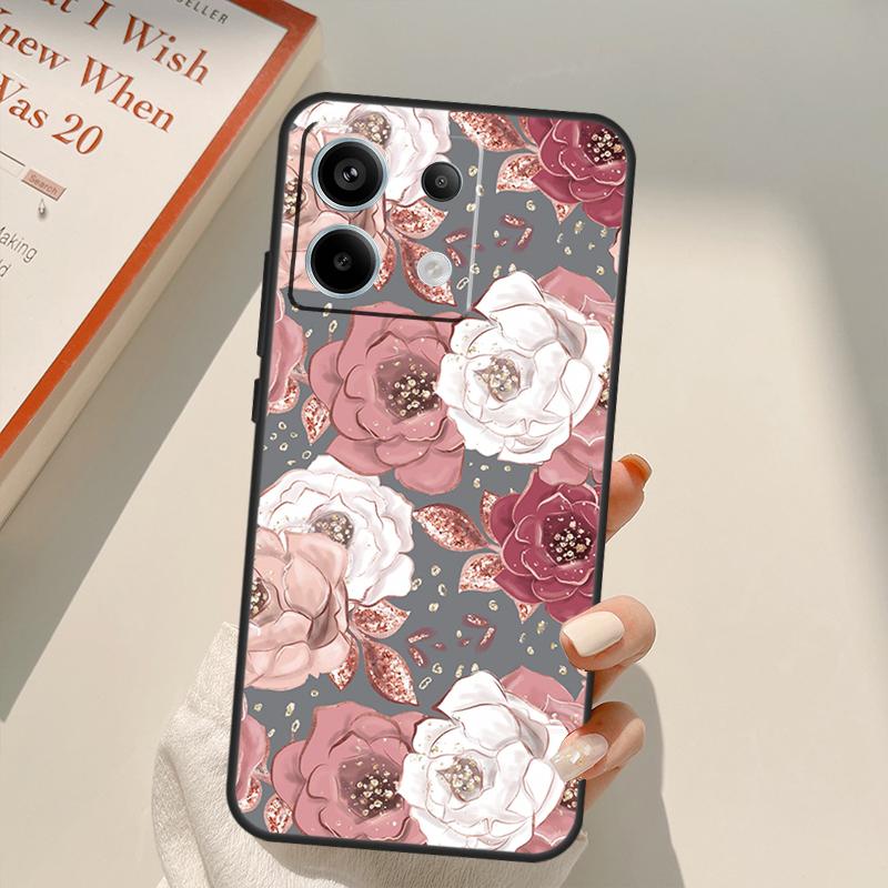 Love Rose Gold Style Funda For Xiaomi Redmi Note 14 13 12 10 11 15 Pro Plus Case For Redmi 15C 10C 12C 13C 14C 15