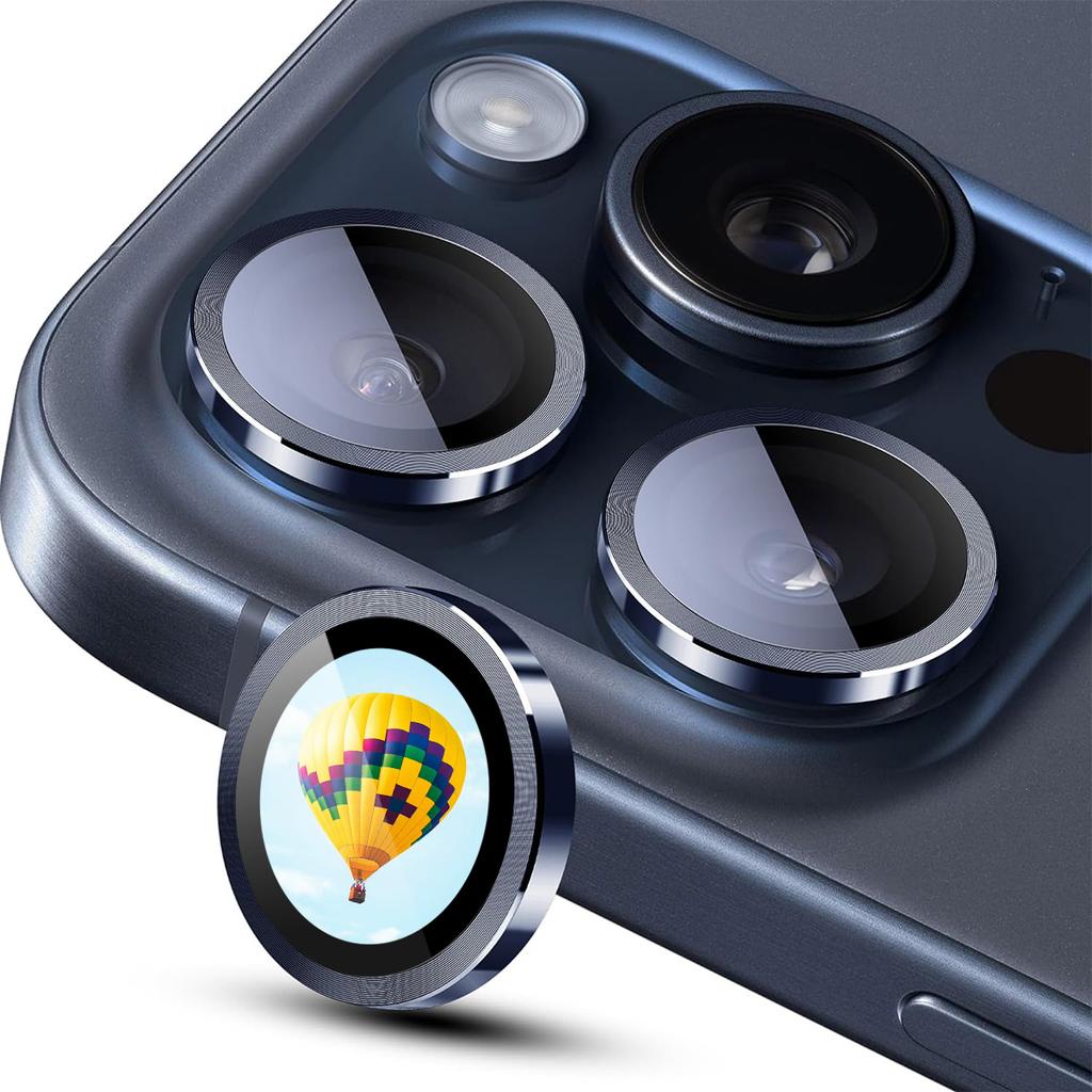 ENKAY HAT PRINCE Pro iPhone 15 Pro/15 Pro Max Kryt zadní čočky s AR vylepšením Ochrana čočky fotoaparátu Kovový kroužek