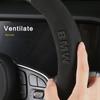 For BMW M X3 X5 X6 G20 G30 E39 E46 E90 E92 F10 Carbon Fiber Leather Steering Wheel Protector38cm Car Cover Styling Accessories