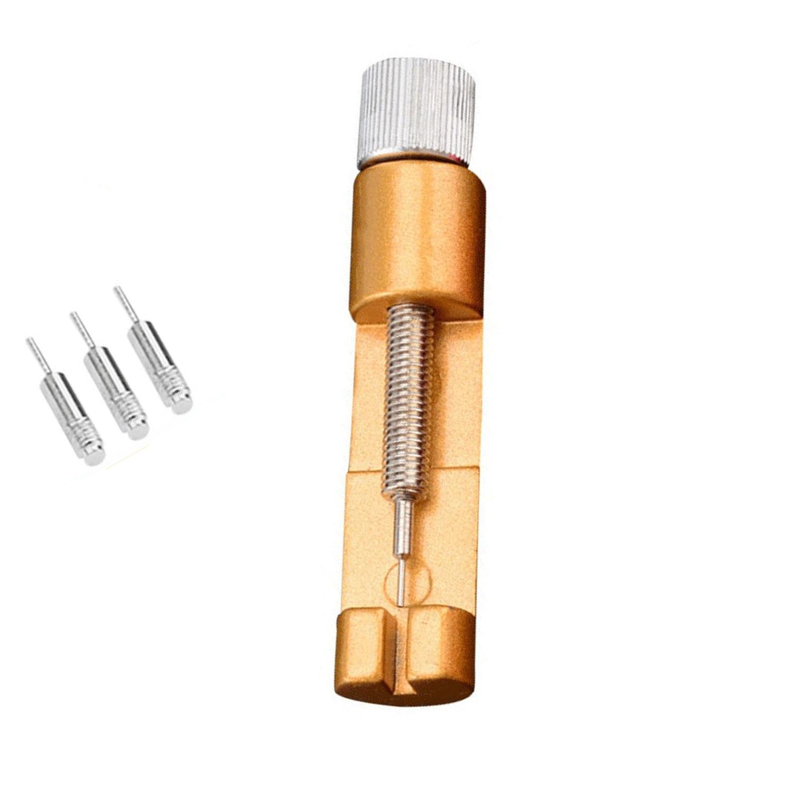 

Металлический ремешок для часов, инструмент для удаления звеньев и штифтов, набор инструментов для ремонта для часовщиков с 3 дополнительными штифтами, мини-инструмент для браслета часов золотой