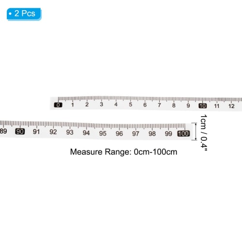 PATIKIL Adhesive Ruler, Set of 2, 100cm, Lined Tape Measure Tape, Sticker Tape for Workbench, Sewing, Saw, Drafting Table, Transparent