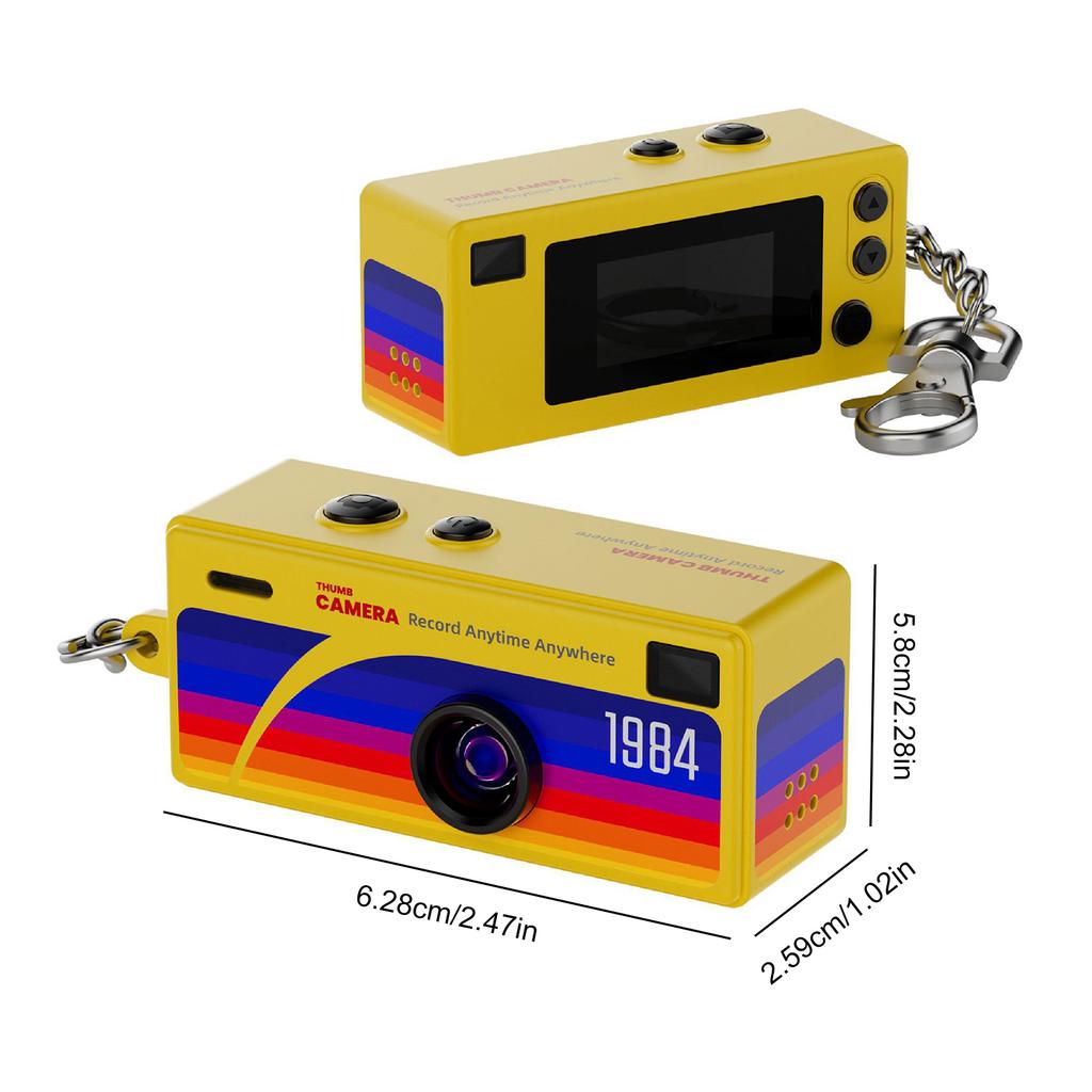 Mini Keychain Thumb Camera with 1080P HD Video Recording and 130 Degree Wide Angle Lens TFT LCD Display Screen for Students 2025