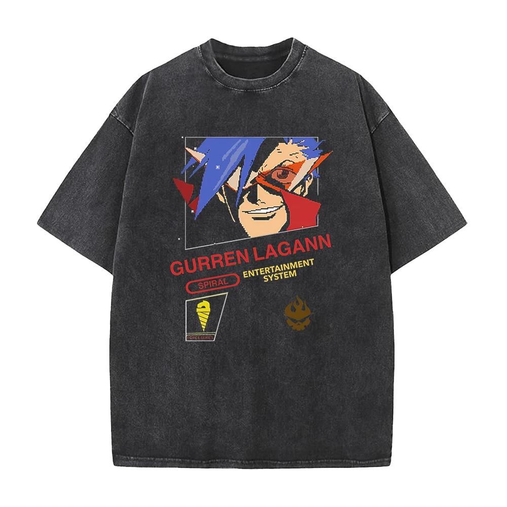 

Tengen Toppa GurrenLagann Unisexga T Shirt Kamina Print Tshirt Unisex Unisex Clothing Vintage Washed Tshirt Oversized Tee Tops S