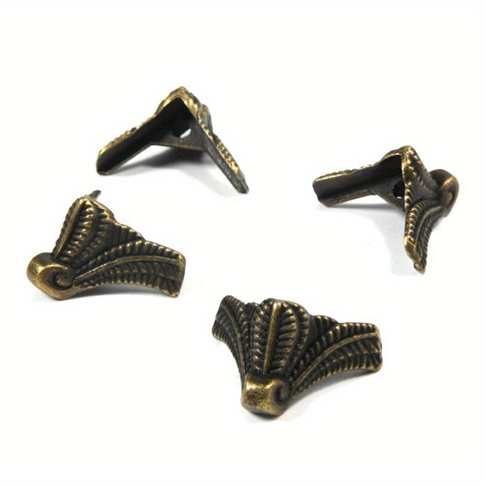 

4 шт. Декоративные защитные уголки из античной бронзы с кронштейнами из цинкового сплава для ювелирных ящиков и деревянных футляров