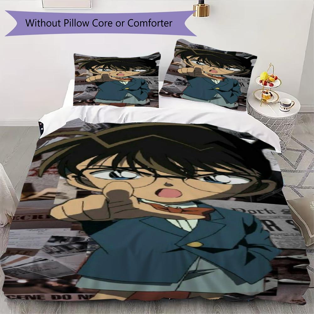 Detective Conan Anime Mystery Characters Bedding 1 Duvet Cover 2 Pillowcase Without Core Without Core Soft And Comfortable
