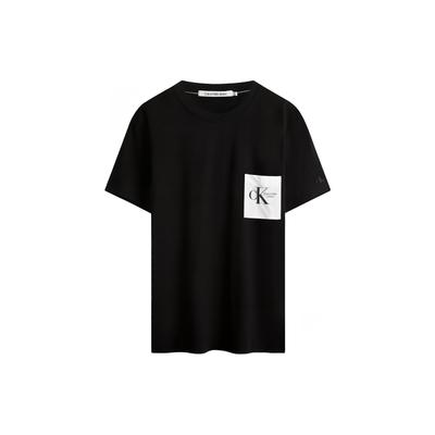 Logo Print Crew Neck Casual Short Sleeve T-Shirt Men Tops Black ZM02278-BEH