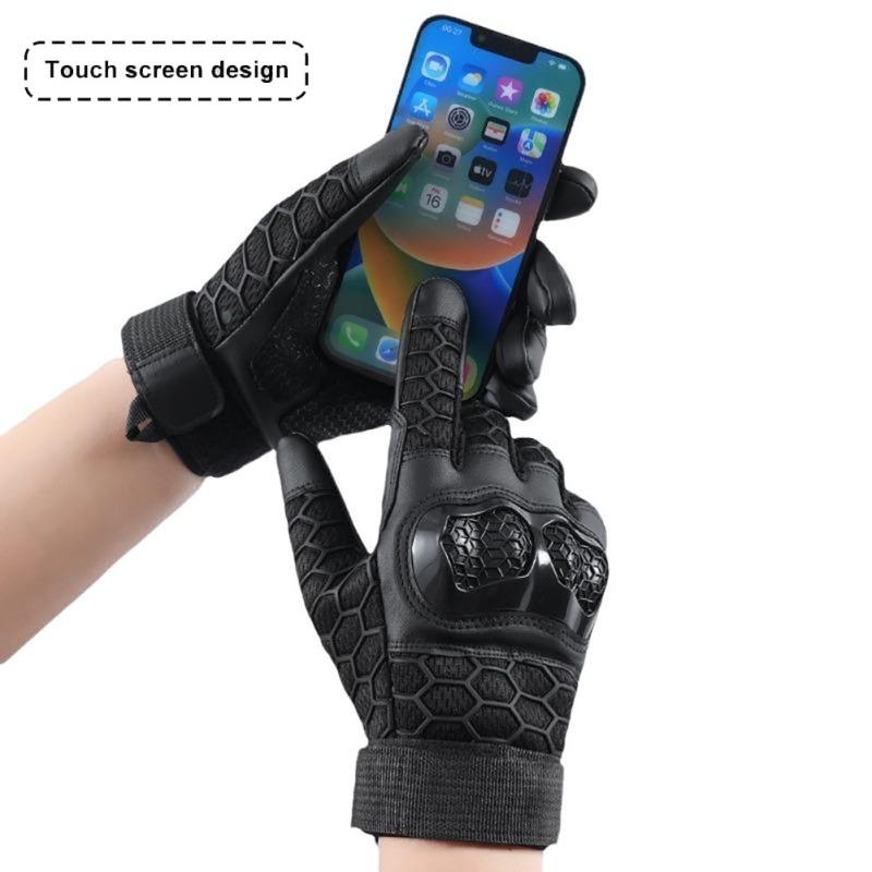 Motorcycle Gloves For Men, Breathable Mesh Cycling Gloves With Hard Shell & Palm Padding,