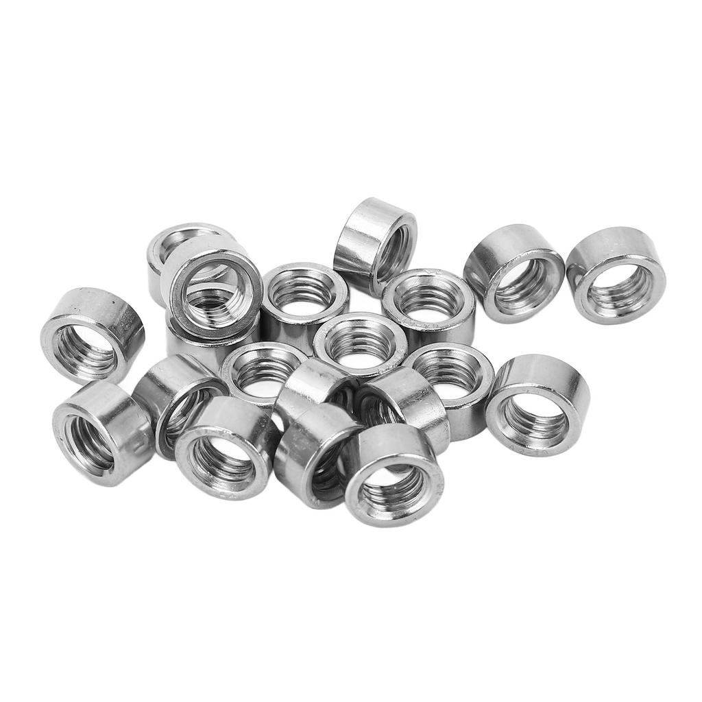 20 Pcs Round Connector Nut M8x12.5 12 L6mm Rod Coupling Nuts Stainless Steel Threaded Sleeve Rods