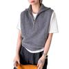 Slack retro half zipper sleeveless knitted vest chic stacked foreign style age-reducing top casual vest