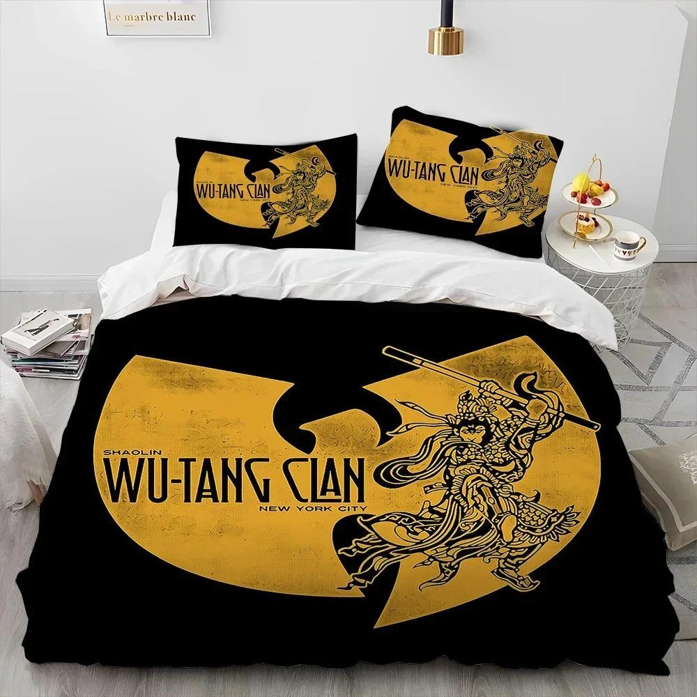 3D Wu T-TANG Clans Series Sign Täcke Sängkläder Set, Påslakan Sängset Örngott, King Queen Size Sängkläder Set Barn
