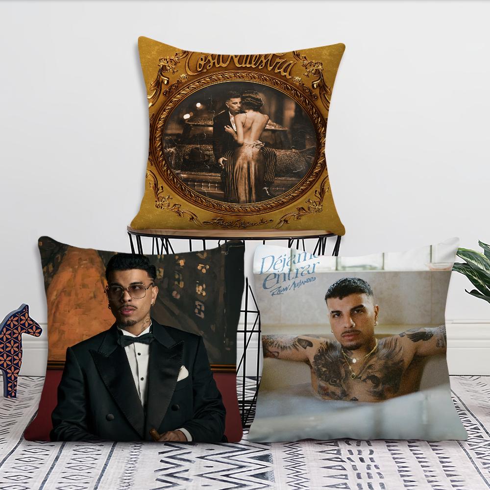Singer Rauw Alejandro Nuestra Cushion Cover Living Room Accent Couch Back Support Square Lounge Restful Nap Companion Pillow Cas